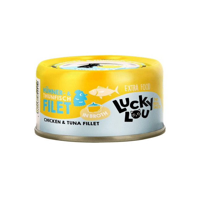 Lucky Lou Extrafood Kurczak i tuńczyk w bulionie puszka 70g