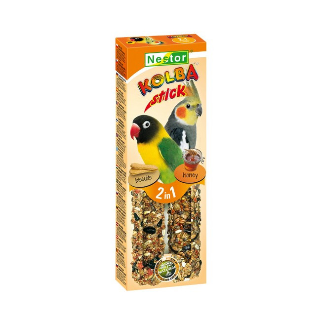 Nestor Kolba 2w1 Papuga średnia biszkopt i miód 2szt