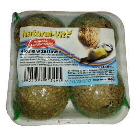 Natural-Vit Kule dla dzikich ptaków tacka 4szt 360g