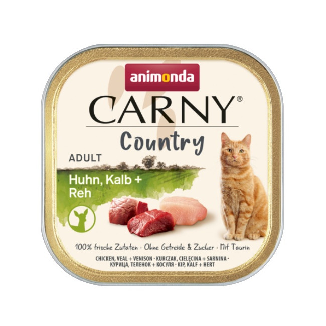 Animonda Carny Country Adult Kurczak, Cielęcina i Sarnina tacka 100g