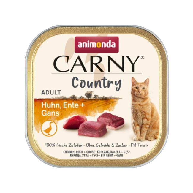 Animonda Carny Country Adult Kurczak, Kaczka i Gęś tacka 100g