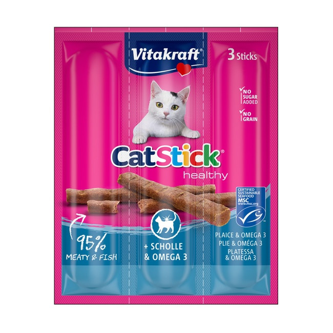 Vitakraft Cat Stick Classic flądra + omega3 3szt [31218]