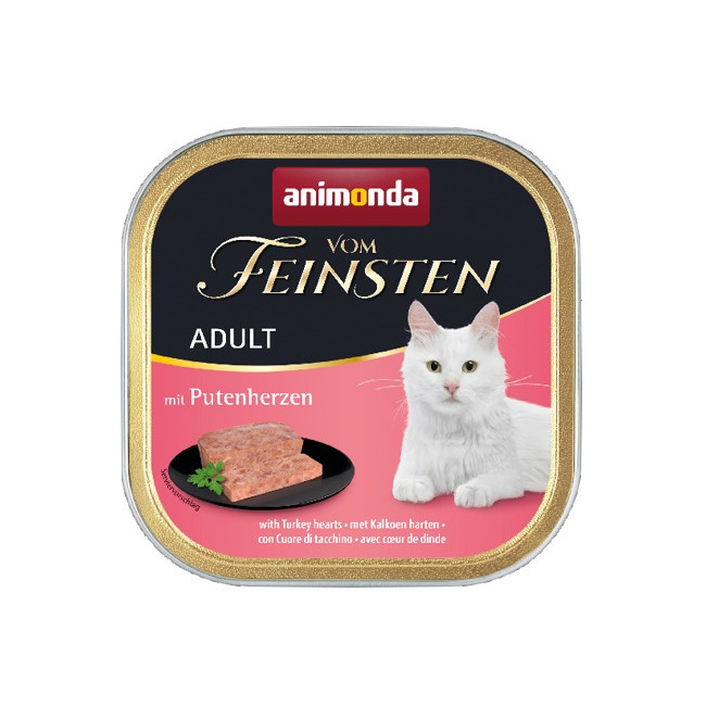 Animonda vom Feinsten Cat Adult z Sercami Indyka tacka 100g