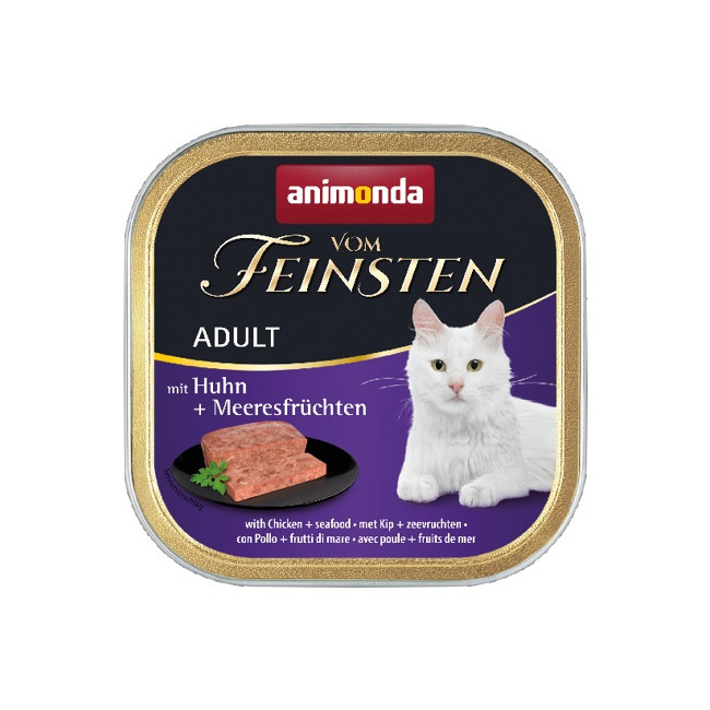 Animonda vom Feinsten Cat Adult z Kurczakiem i Owocami Morza tacka 100g