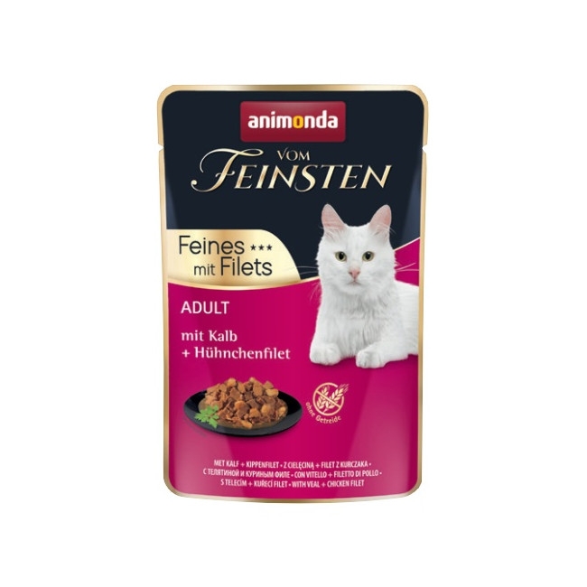 Animonda vom Feinsten Cat Adult Cielęcina + filet z kurczaka saszetka 85g