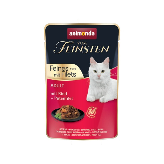 Animonda vom Feinsten Cat Adult Wołowina + filet z indyka saszetka 85g