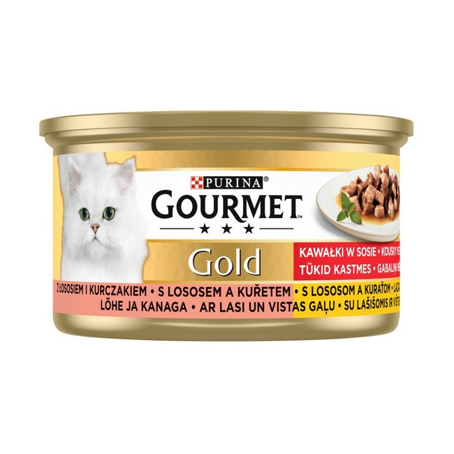 Gourmet Gold Łosoś i kurczak w sosie 85g