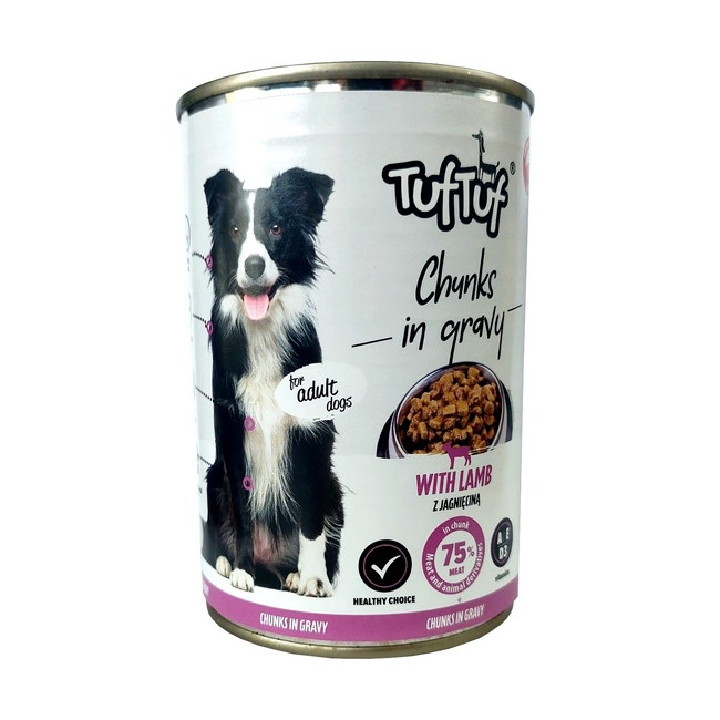 TUF TUF Kawałki mięsne z jagnięciną dla psa puszka 415g