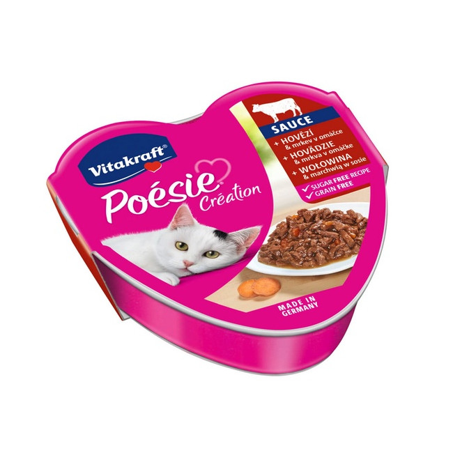 Vitakraft Poesie sos wołowina z marchewką tacka 85g