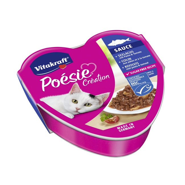 Vitakraft Poesie sos dorsz z makaronem w sosie pomidorowym tacka 85g