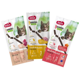 Zolux Yummies Miękki przysmak dla kota - Pałeczki Łosoś & Pstrąg 3x5g