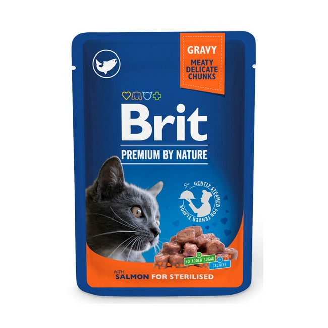 Brit Premium By Nature Cat Sterilised Salmon sos saszetka 100g