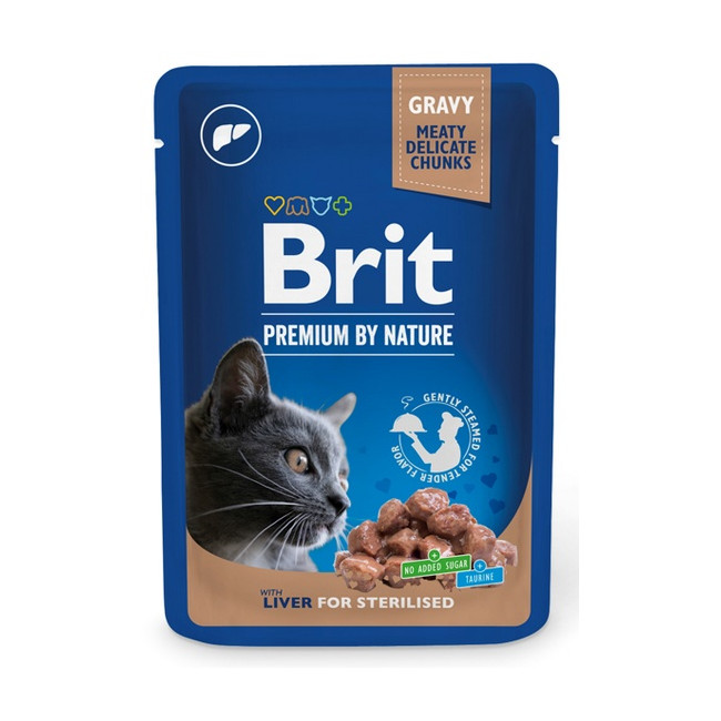 Brit Premium By Nature Cat Sterilised Liver sos saszetka 100g