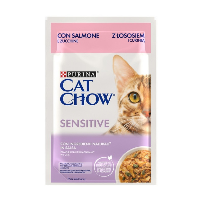 Purina Cat Chow Sensitive Łosoś saszetka 85g