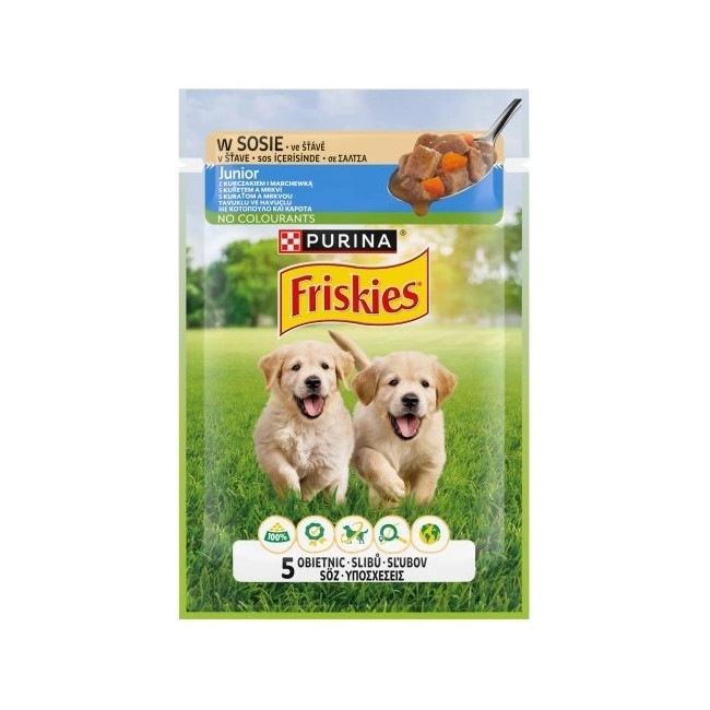 Friskies Dog Junior Kurczak i marchewka w sosie saszetka 85g