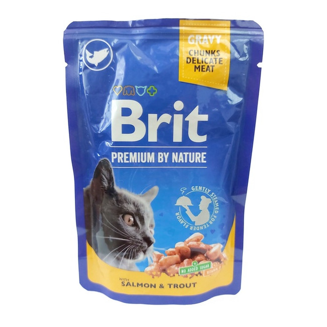 Brit Premium Cat Adult Łosoś + Pstrąg saszetka 100g