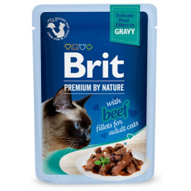 Brit Premium Cat Fillets with Beef sos saszetka 85g