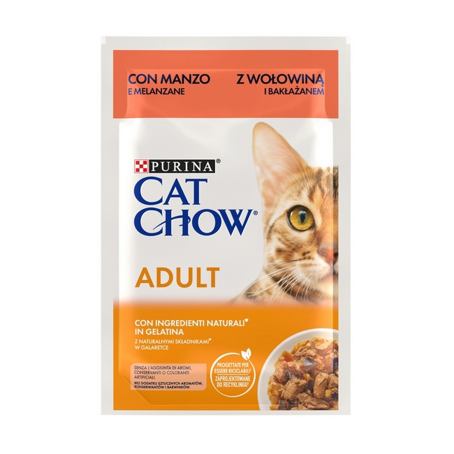 Purina Cat Chow Wołowina i bakłażan saszetka 85g