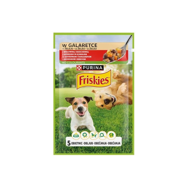 Friskies Dog Adult Wołowina i marchewka w galaretce saszetka 85g