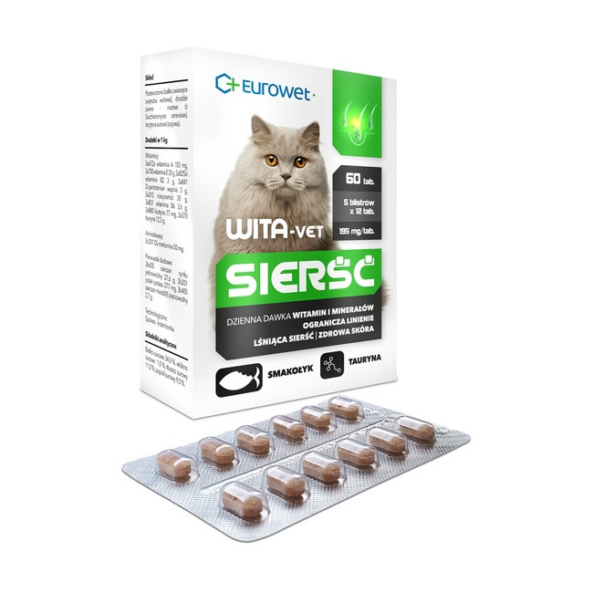 Wita-Vet Kot Sierść 60tabl.