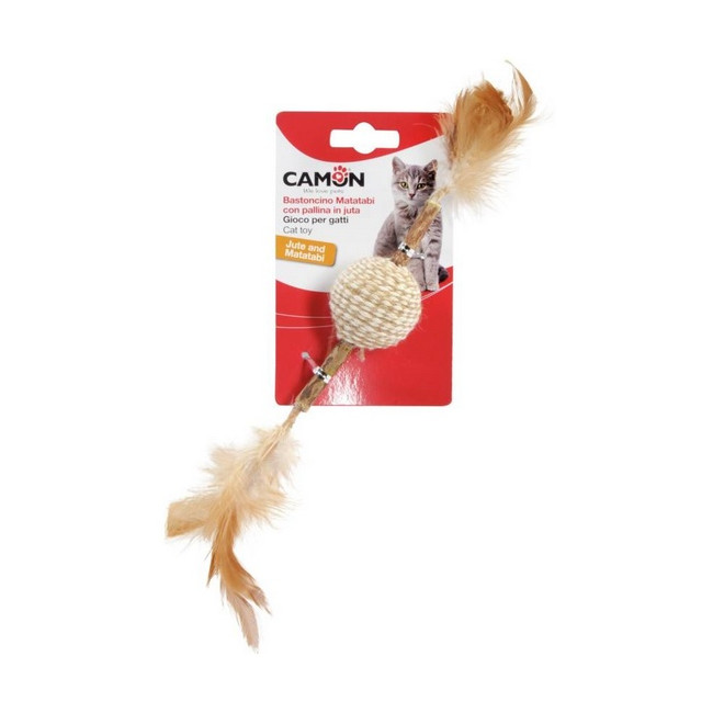 Camon Cat Toy Matatabi Kij z piłką jutową