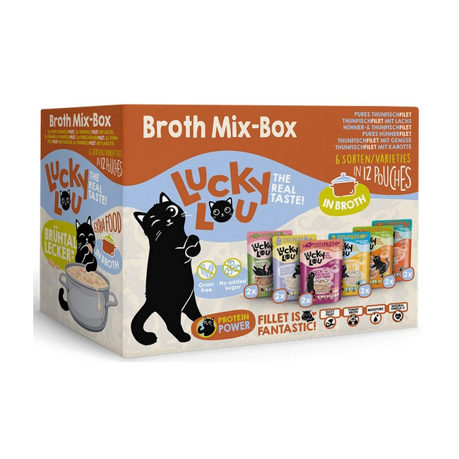 Lucky Lou Extrafood Broth-Mix-Box Multipack w bulionie saszetki 12x70g