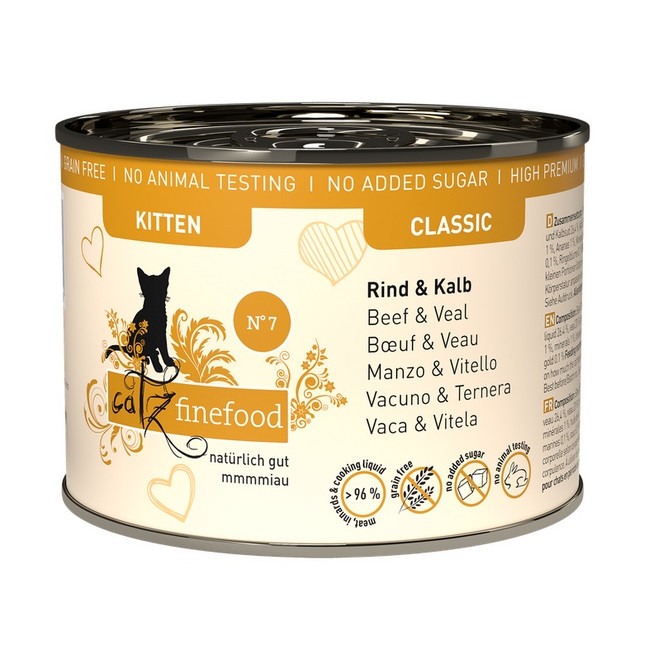 Catz Finefood Classic Kitten N.07 Wołowina i cielęcina puszka 200g