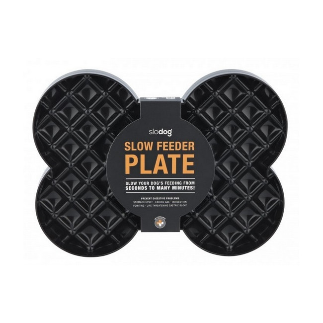 SloDog Slow Feeder Plate Miska spowalniająca duża kość czarna