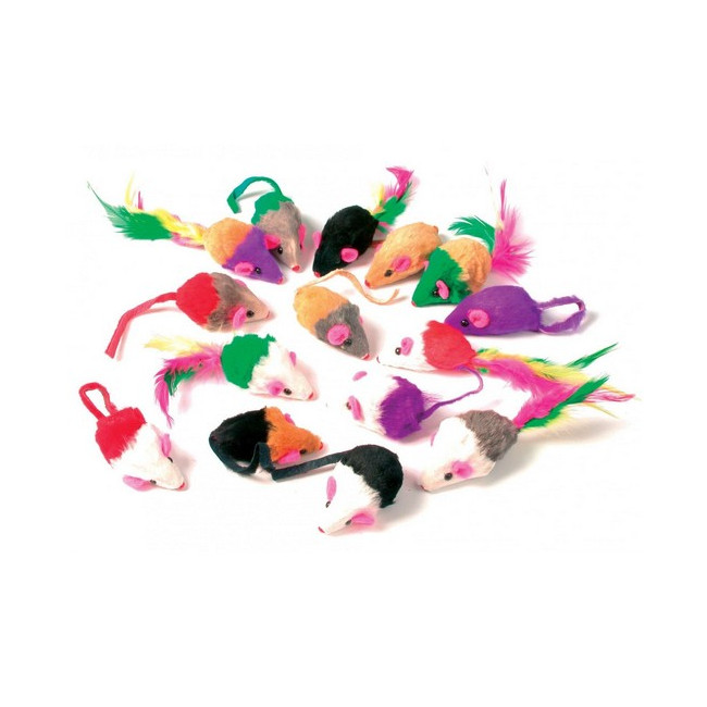 Zolux Zestaw 24 małych myszek dla kota [480412]