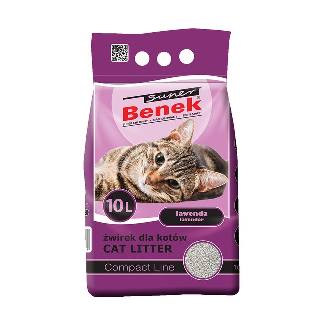 Super Benek Compact Zapachowy Lawenda (ciemny fiolet) 10L