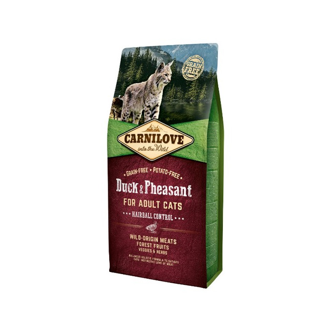 Carnilove Cat Duck & Pheasant Hairball Control - kaczka i bażant 6kg