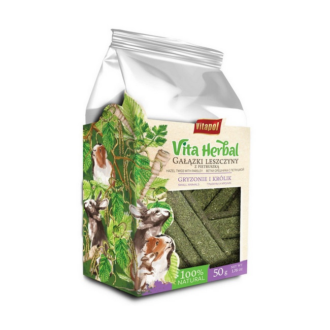 Vitapol Vita Herbal Gałązki leszczyny z pietruszką dla gryzoni i królika 50g