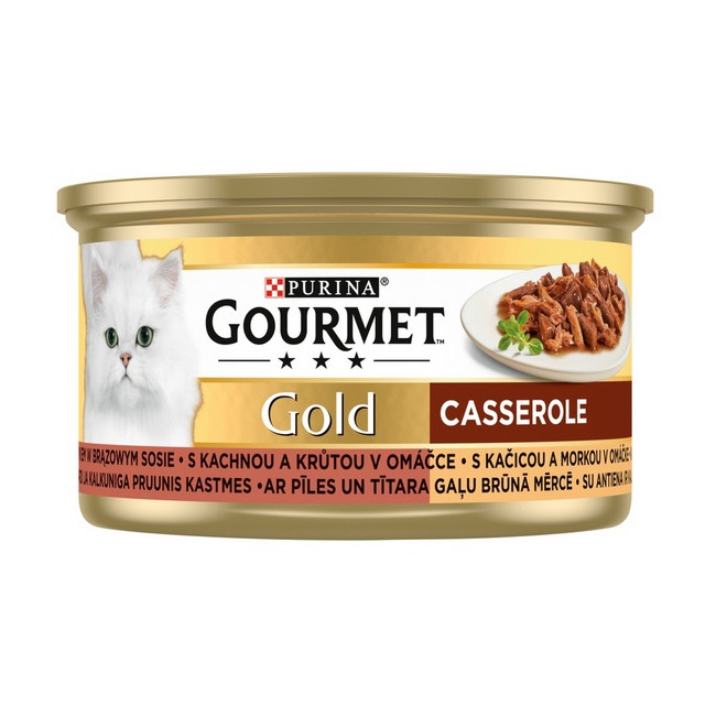 Gourmet Gold Kaczka i indyk w brązowym sosie 85g