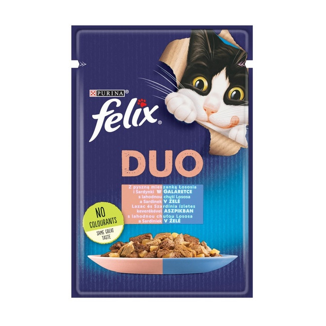 Felix Fantastic Duo sardynka/łosoś galaretka saszetka 85g