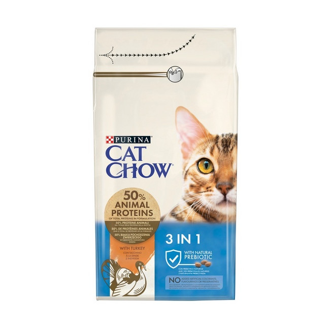 Purina Cat Chow 3in1 z indykiem 1,5kg