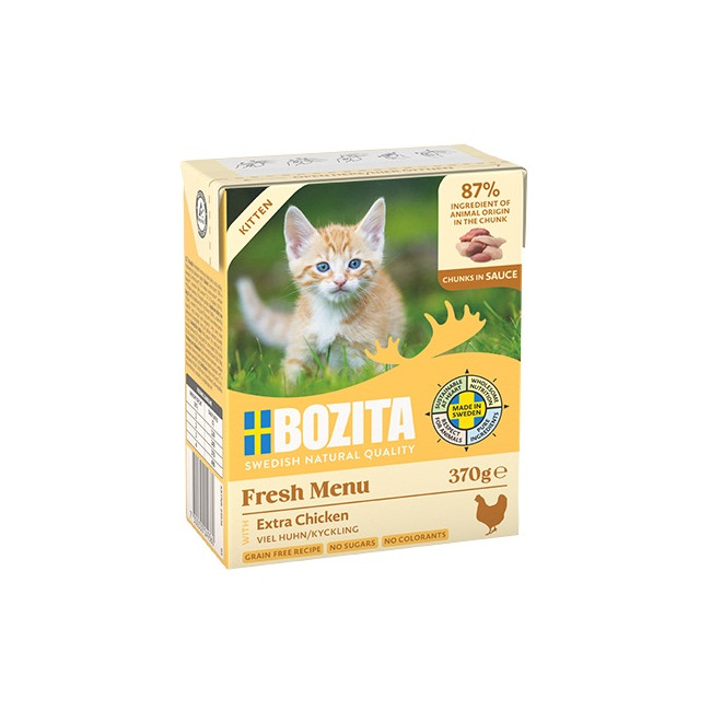 Bozita z Kurczakiem dla kociąt - kawałki w sosie kartonik 370g