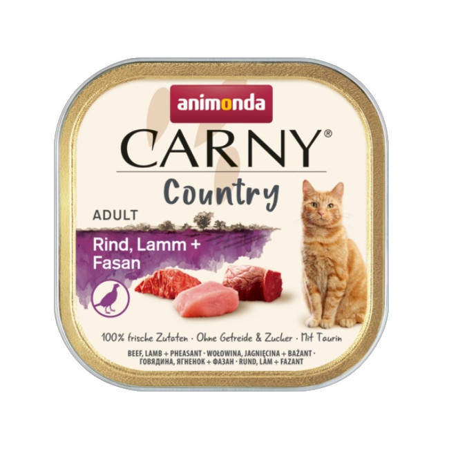 Animonda Carny Country Adult Wołowina, Jagnięcina i Bażant tacka 100g