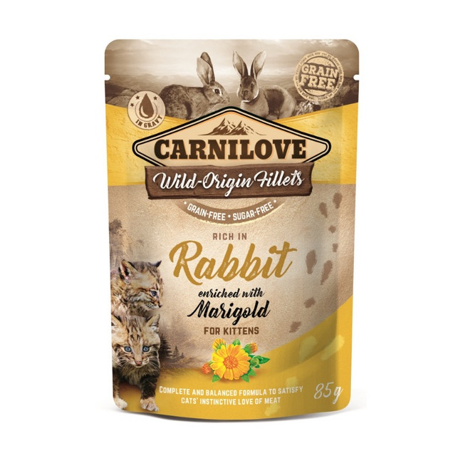 Carnilove Cat Rabbit & Marigold Kitten - królik i nagietek saszetka 85g
