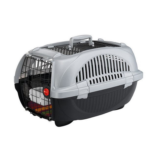 Ferplast Atlas Deluxe 20 Open - transporter z otwieranym sufitem srebrno-czarny [73040899]