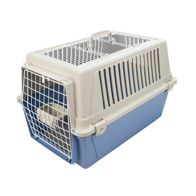 Ferplast Atlas 30 Open - transporter z otwieranym sufitem beżowo-niebieski [73017099]