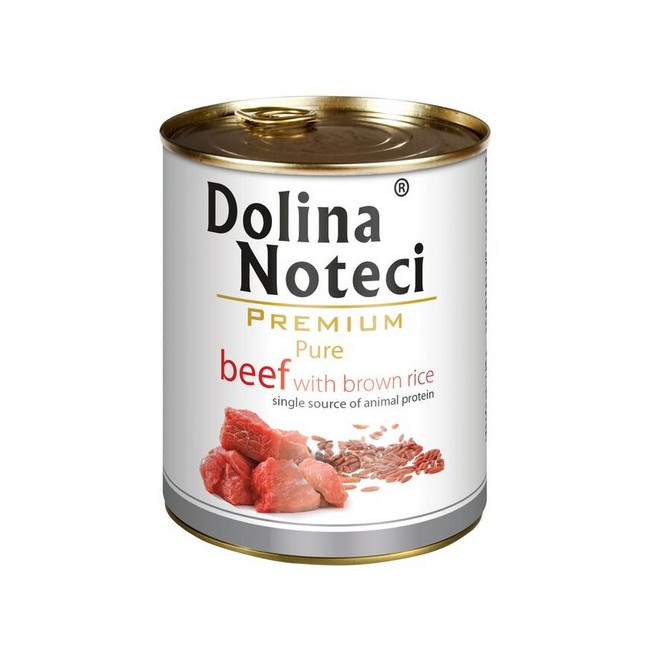 Dolina Noteci Premium Pies Pure Wołowina i ryż puszka 800g