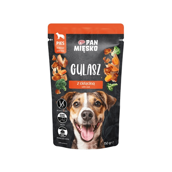 Pan Mięsko Karma mokra dla psa - Gulasz indyk z cielęciną saszetka 150g