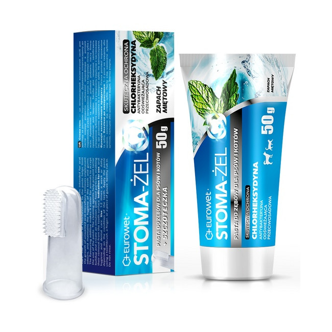 Stoma-żel - pasta do pielęgnacji uzębienia psów i kotów tubka 50g + szczoteczka