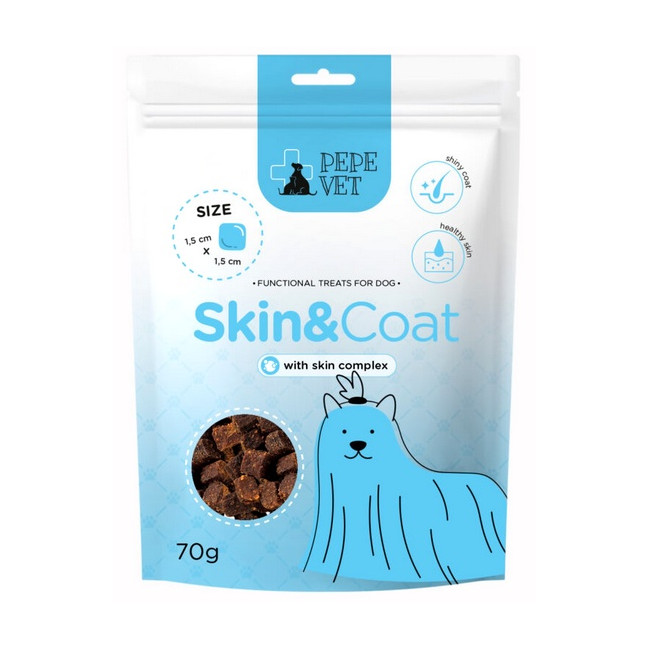 Paka Zwierzaka PEPE VET Przysmak funkcjonalny Skin & Coat 70g