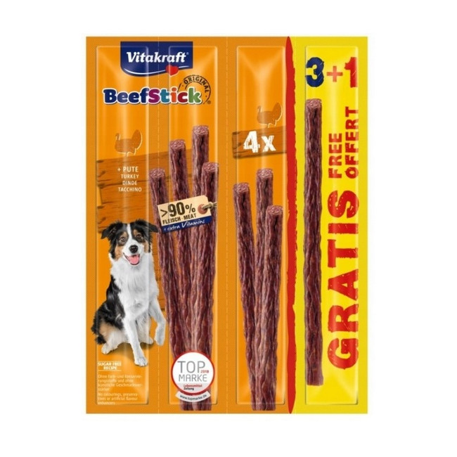 Vitakraft Dog Beef-Stick Original Indyk 3+1 GRATIS 4szt [89330]