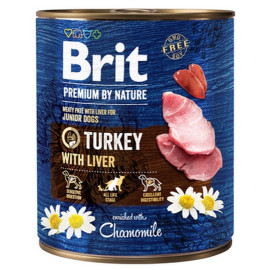 Brit Premium By Nature Turkey & Liver Junior puszka 800g