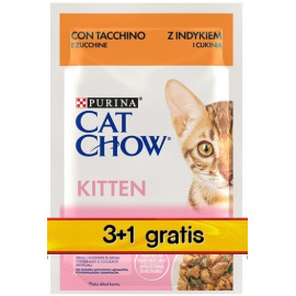Purina Cat Chow Kitten Indyk i cukinia saszetki 3+1 GRATIS 4x85g