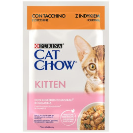 Purina Cat Chow Kitten Indyk i cukinia saszetki 3+1 GRATIS 4x85g