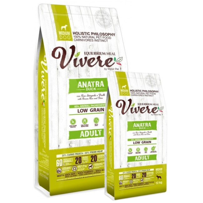 Vivere Dog Medium Adult Duck Karma Monobiałkowa z Kaczką 12+3kg
