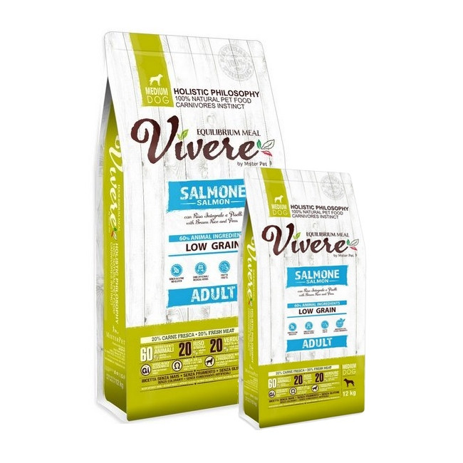 Vivere Dog Medium Adult Salmon Karma Monobiałkowa z Łososiem 12+3kg